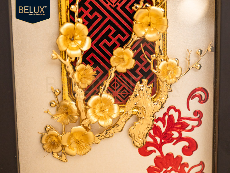 Bộ Tranh Tứ Quý Dát Vàng 24K 26x13cm